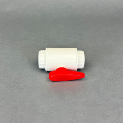 PVC Kugelhahn 32 mm in Weiß/Rot