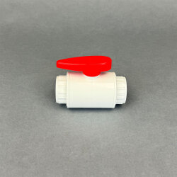 PVC Kugelhahn 32 mm in Weiß/Rot