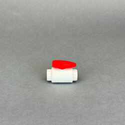 PVC Kugelhahn 20 mm in Weiß/Rot kompakt