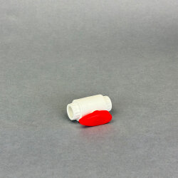 PVC Kugelhahn 20 mm in Weiß/Rot kompakt
