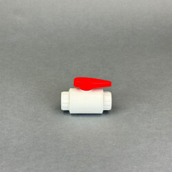 PVC Kugelhahn 25 mm in Weiß/Rot kompakt
