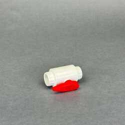 PVC Kugelhahn 25 mm in Weiß/Rot kompakt