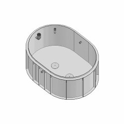 Ovalteich (27.200L) L=7m, B=3,30m, H=1,5m