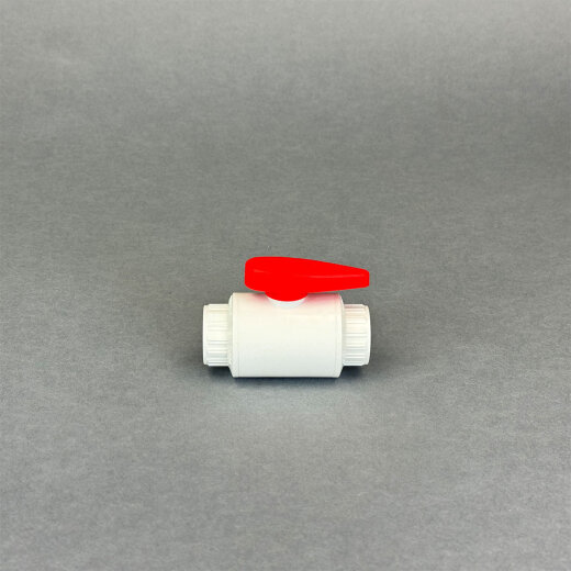 PVC Kugelhahn 40 mm in Weiß/Rot